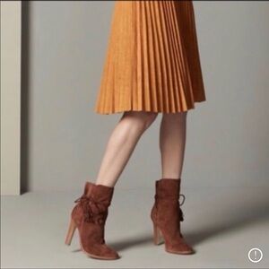JOIE Chap Suede Boots Tassels Fringe